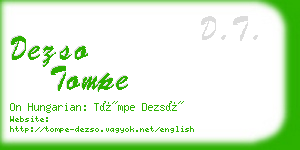 dezso tompe business card