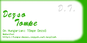 dezso tompe business card